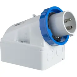 CEE wall plug, 3 pole, 16 A/200-250 V, blue, 6 h, IP67, 83554