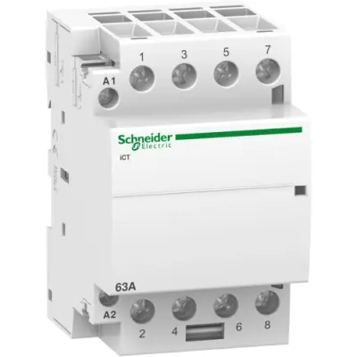 Installation contactor, 4 pole, 20 A, 400 V, 4 Form A (N/O), coil 24 VAC, screw connection, A9C20164 - 1
