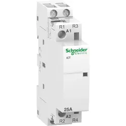 Installation contactor, 2 pole, 25 A, 250 VAC, 2 Form B (N/C), coil 240 VAC, screw connection, A9C20736