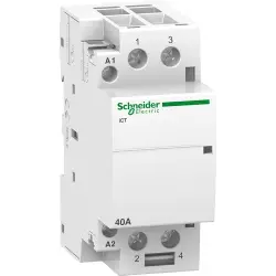 Installation contactor, 2 pole, 40 A, 250 VAC, 2 Form A (N/O), coil 240 VAC, screw connection, A9C20842