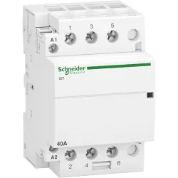 Installation contactor, 3 pole, 40 A, 400 V, 3 Form A (N/O), coil 240 VAC, screw connection, A9C20843
