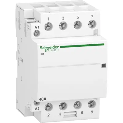 Installation contactor, 4 pole, 40 A, 400 V, 4 Form A (N/O), coil 240 VAC, screw connection, A9C20844 - 1