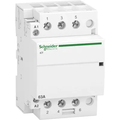 Installation contactor, 3 pole, 63 A, 400 V, 3 Form A (N/O), coil 240 VAC, screw connection, A9C20863 - 1
