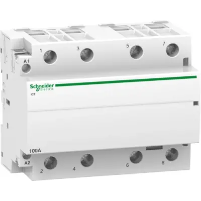 Installation contactor, 4 pole, 100 A, 400 V, 4 Form A (N/O), coil 240 VAC, screw connection, A9C20884 - 1