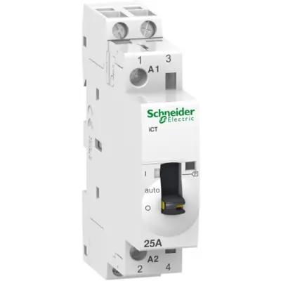 Installation contactor, 2 pole, 25 A, 250 VAC, 2 Form A (N/O), coil 24 VAC, A9C21132 - 1