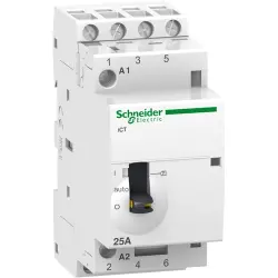 Installation contactor, 4 pole, 25 A, 400 V, 4 Form A (N/O), coil 240 VAC, screw connection, A9C21834