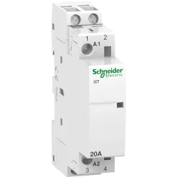 Installation contactor, 2 pole, 20 A, 250 VAC, 2 Form A (N/O), coil 240 VAC, screw connection, A9C22722