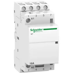 Installation contactor, 4 pole, 16 A, 400 V, 4 Form A (N/O), coil 240 VAC, screw connection, A9C22814