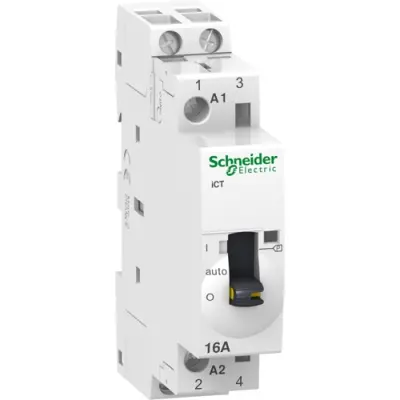 Installation contactor, 2 pole, 16 A, 250 VAC, 2 Form A (N/O), coil 240 VAC, screw connection, A9C23712 - 1