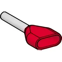 Insulated wire end ferrule, 1.0 mm², 15 mm long, NF C 63-023, red, AZ5DE010