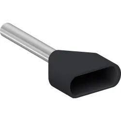 Insulated twin wire end ferrule, 1.5 mm², 15 mm long, NF C 63-023, black, AZ5DE0151