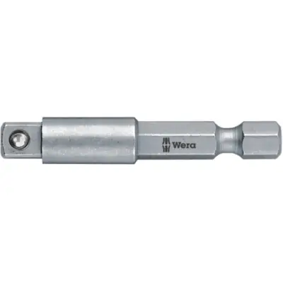 1/4 inch adapter, external hexagon/square, 1/4 inch, L 50 mm, 05311517001 - 1
