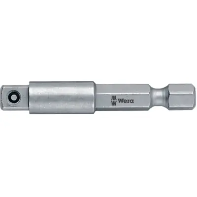 1/4 inch adapter, external hexagon/square, 1/4 inch, L 50 mm, 05050205001 - 1