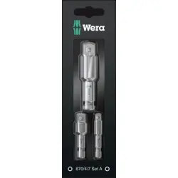 1/4 inch, 7/16 inch adapter, 3 pieces, external hexagon/square, 1/4 inch, 3/8 inch, 1/2 inch, 05073200001