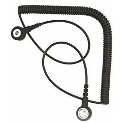 Spiral cord, push button Ø 3 mm, black, 700-2400 mm, 9-342-2