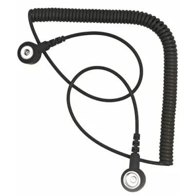 Spiral cord, push button Ø 3 mm, black, 700-2400 mm, 9-342-2 - 1