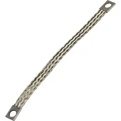 Grounding strap, copper, tin-plated, 25 mm², (L x W) 200 x 27 mm, hole Ø 8.5 mm, NSYEB2025D8