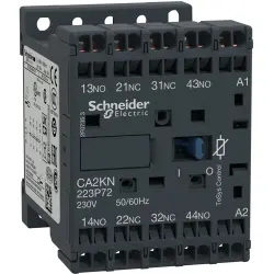 Auxiliary contactor, 4 pole, 10 A, 2 Form A (N/O) + 2 Form B (N/C), coil 230 VAC, spring-clamp connection, CA2KN223P72