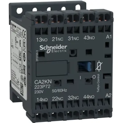 Auxiliary contactor, 4 pole, 10 A, 2 Form A (N/O) + 2 Form B (N/C), coil 230 VAC, spring-clamp connection, CA2KN223P72 - 1