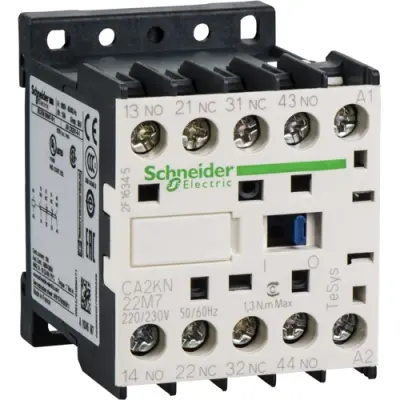 Auxiliary contactor, 4 pole, 10 A, 2 Form A (N/O) + 2 Form B (N/C), coil 200 VAC, screw connection, CA2KN22L7 - 1