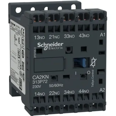 Auxiliary contactor, 4 pole, 10 A, 3 Form A (N/O) + 1 Form B (N/C), coil 230 VAC, spring-clamp connection, CA2KN313P72 - 1