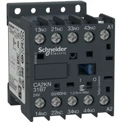Auxiliary contactor, 4 pole, 10 A, 3 Form A (N/O) + 1 Form B (N/C), coil 24 VAC, screw connection, CA2KN31B7