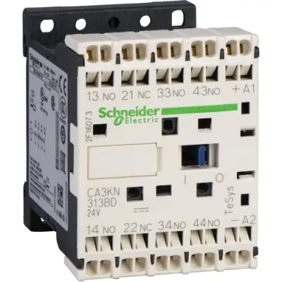 Auxiliary contactor, 4 pole, 10 A, 2 Form A (N/O) + 2 Form B (N/C), coil 24 VDC, spring-clamp connection, CA3KN223BD3 - 1
