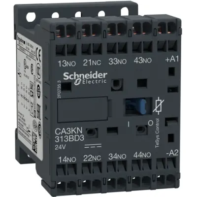 Auxiliary contactor, 4 pole, 10 A, 3 Form A (N/O) + 1 Form B (N/C), coil 24 VDC, spring-clamp connection, CA3KN313BD3 - 1