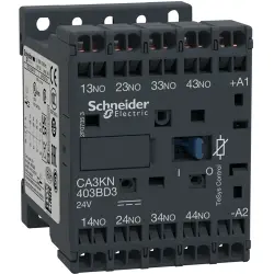 Auxiliary contactor, 4 pole, 10 A, 4 Form A (N/O), coil 24 VDC, spring-clamp connection, CA3KN403BD3