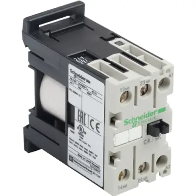 Auxiliary contactor, 2 pole, 10 A, 1 Form A (N/O) + 1 Form B (N/C), coil 24 VDC, screw connection, CA3SK11BD - 1