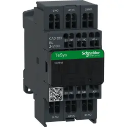 Auxiliary contactor, 5 pole, 10 A, 3 Form A (N/O) + 2 Form B (N/C), coil 24 VDC, spring-clamp connection, CAD323BL