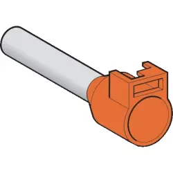 Insulated wire end ferrule, 4.0 mm², 20 mm long, NF C 63-023, orange, DZ5CA042