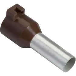 Insulated wire end ferrule, 10 mm², 22 mm long, NF C 63-023, brown, DZ5CA102