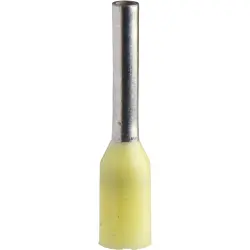Insulated wire end ferrule, 0.25 mm², 12 mm long, NF C 63-023, yellow, DZ5CE002