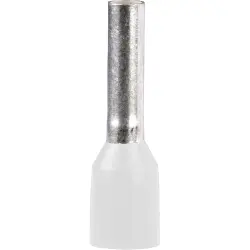 Insulated wire end ferrule, 0.5 mm², 14 mm long, NF C 63-023, white, DZ5CE005