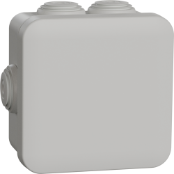 Branching box, 80 x 80 x 45 mm, Ø 20 mm, no. of entries: 7, gray, IP55, ENN05004