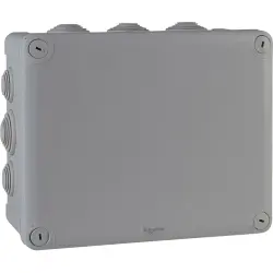 Branching box, 225 x 175 x 100 mm, Ø 32 mm, no. of entries: 12, gray, IP55, ENN05013