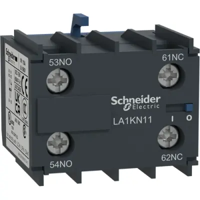Auxiliary switch block, 2 pole, 10 A, 690 V, 2 Form B (N/C), screw connection, LA1KN02 - 1