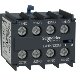 Auxiliary switch block, 4 pole, 10 A, 690 V, 2 Form A (N/O) + 2 Form B (N/C), screw connection, LA1KN22M