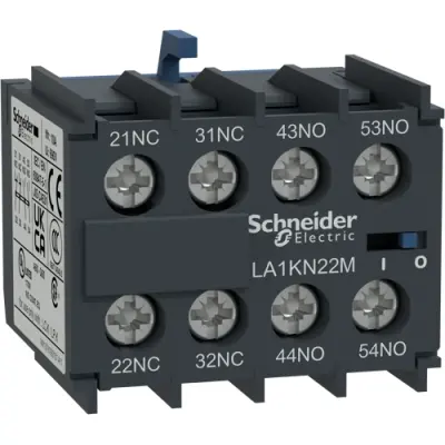 Auxiliary switch block, 4 pole, 10 A, 690 V, 2 Form A (N/O) + 2 Form B (N/C), screw connection, LA1KN22M - 1