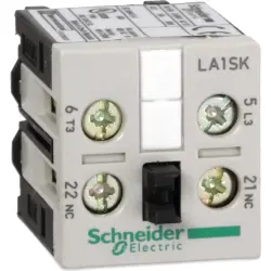Auxiliary switch block, 2 pole, 10 A, 690 V, 1 Form A (N/O) + 1 Form B (N/C), screw connection, LA1SK11