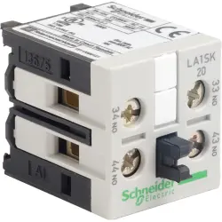 Auxiliary switch block, 2 pole, 10 A, 690 V, 2 Form A (N/O), screw connection, LA1SK20