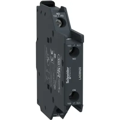 Auxiliary switch block, 2 pole, 10 A, 2 Form A (N/O), screw connection, LAD8N20 - 1