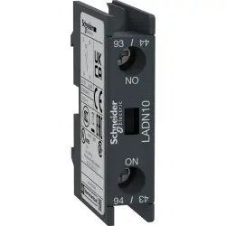 Auxiliary switch block, 1 pole, 10 A, 1 Form A (N/O), screw connection, LADN10