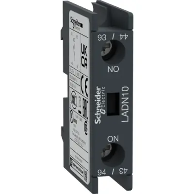 Auxiliary switch block, 1 pole, 10 A, 1 Form A (N/O), screw connection, LADN10 - 1
