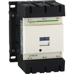 Power contactor, 3 pole, 115 A, 400 V, 3 Form A (N/O), coil 110 VAC, screw connection, LC1D115F7