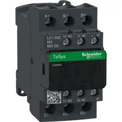 Power contactor, 3 pole, 32 A, 400 V, 3 Form A (N/O), coil 60 VDC, screw connection, LC1D32ND