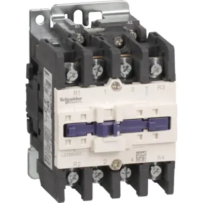 Power contactor, 4 pole, 125 A, 4 Form A (N/O), coil 230 VAC, ring cable lug terminals, LC1D800046P7 - 1