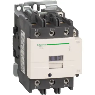 Power contactor, 3 pole, 80 A, 400 V, 3 Form A (N/O), coil 24 VAC, screw connection, LC1D80B7 - 1