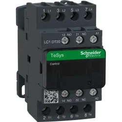 Power contactor, 4 pole, 20 A, 4 Form A (N/O), coil 230 VAC, screw connection, LC1DT20P7
